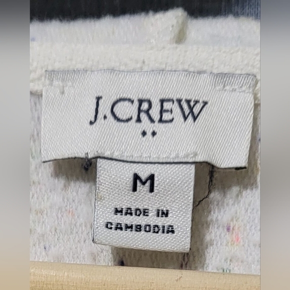 J CREW Speckle Pullover Hoodie Cream Size Medium - Picture 5 of 7